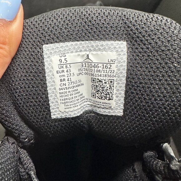 ⭐Rare Nike Air Jordan Dub Zero Men's Shoes 9.5 Fire Black Red Sneaker 311046-162 - Picture 10 of 13